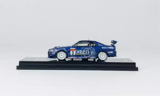 INNO64 2002 Nissan Skyline GT-R R34 #3 Blue 1:64 car Pre-built Model view2