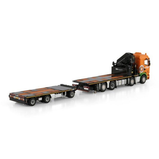 1:50 SCANIA HOLTROP VD VLIST 8X2 FLATBED TRAILER 3 AXLE PK 92002 SH WSI Diecast Model