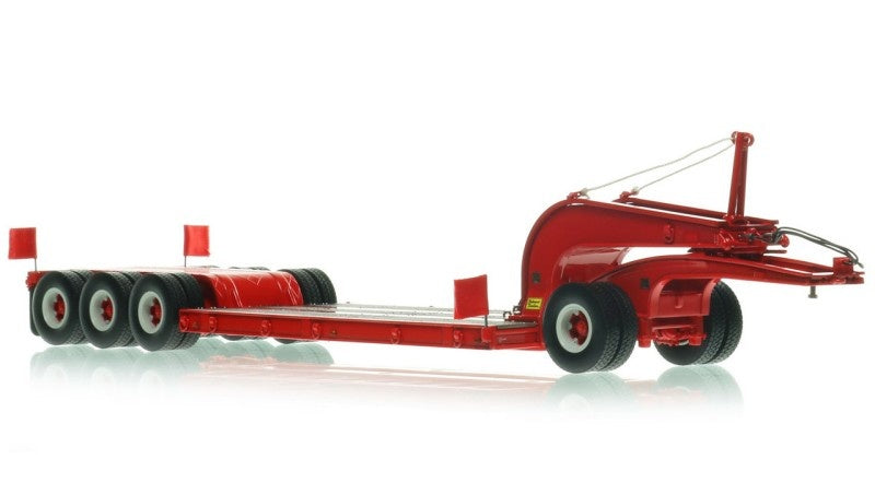 1:50 Talbert 1960s 60-Ton Cableneck Lowbed w/ Single-Axle Dolly Heavy Haul Replicas Red Diecast Model
