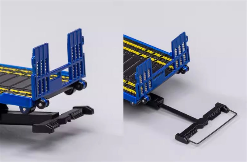 GCD Hino 300 Road Wrecker Trailer Flatbed Tow Truck BLUE RHD 1:64 Truck Pre-built Model view8