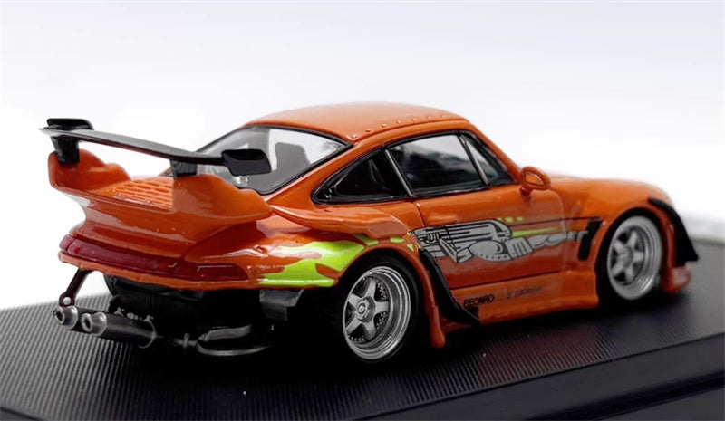 1:64 Porsche 911 RWB 993 Orange SW DIECAST LowTail Model