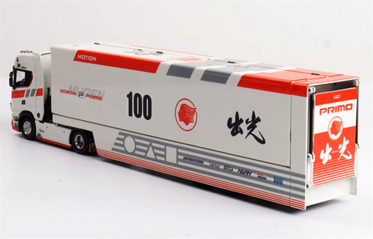 Max well Scania #S730 double-decker transport vehicle Red White Light 100 Coating 1:64 Truck Pre-built Airliner Model Display view2