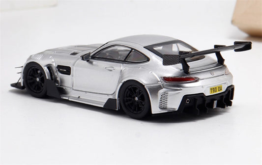 BSC Mercedes AMG GT-S Carbonerre modified big rear wing sports car metallic silver Limited Edition 1:64 Car Pre-built Model view2