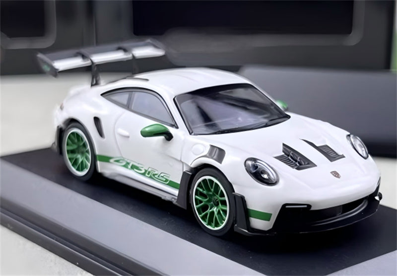 MINICHAMPS Porsche 911 GT3 RS 2024 White w/ Green Wheels Limited Edition 1000PCS ONLY 1:64 Car Pre-built Model