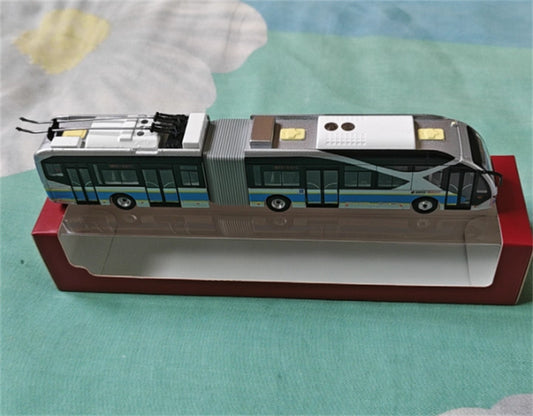 Beijing Public Transport BJD-WG180N Beijing Bus BTR3 Youth Civilization articulated trolley bus Beijing Bus Packaging Blue - Silver 1:110 Bus Pre-built Model view2
