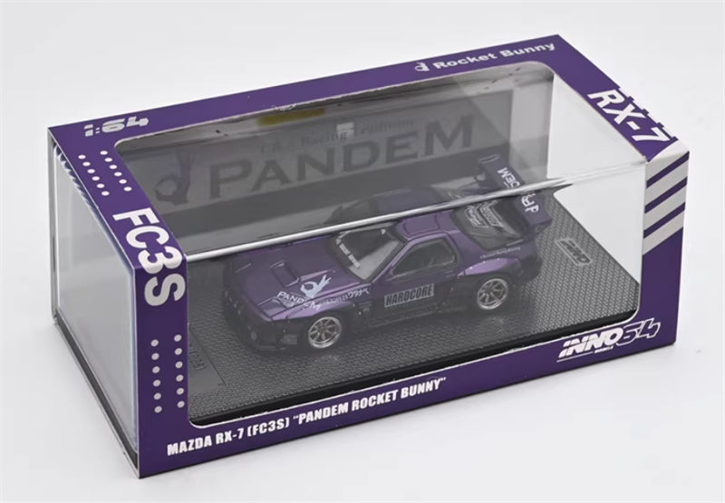 INNO64 Mazda RX7 (FC3S) PANDEM ROCKET BUNNY Purple 1:64 car Pre-built Model view8