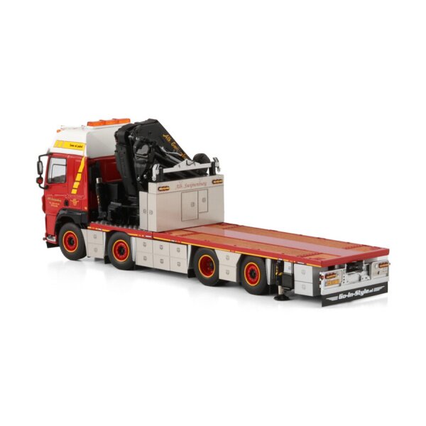 1:50 DAF ALB. SWIJNENBURG CAB MY2017 FLATBED TRUCK 8X2 W/ FASSI 1100 + JIB WSI Diecast Model