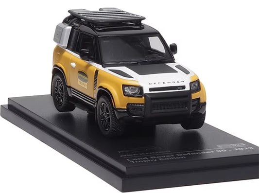 Almost Real Land Rover Defender 90 Trophy Edition wagon Yellow 1:64 Car Pre-built Airliner Model Display view2