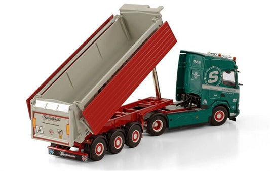 WSI DAF XF 4X2 TIPPER TRAILER-3 AXLE SAUERBAUM 1:50 Truck Pre-built Model