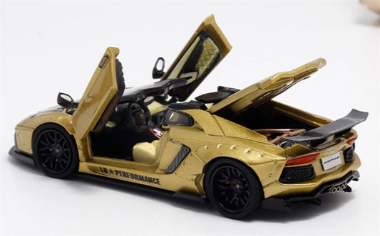 Rhino Model Lamborghini AVENTADOR LP700-4 LBWK Supercar Limited Edition 499PCS ONLY gold 1:64 Car Pre-built Model view2