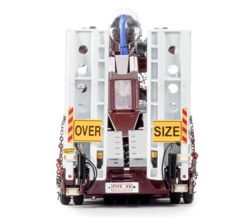 Drake 5x8 Swingwing Drop Deck + 2x8 Dolly trailer Vintage Burgundy 1:50 Truck Pre-built Model