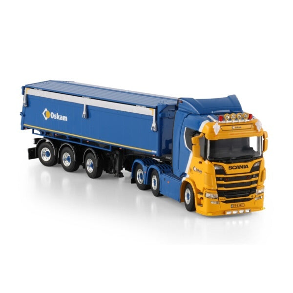 1:50 SCANIA OSKAM R CR20N 6X2 STEER TIPPER TRAILER 3 AXLE WSI Diecast Model