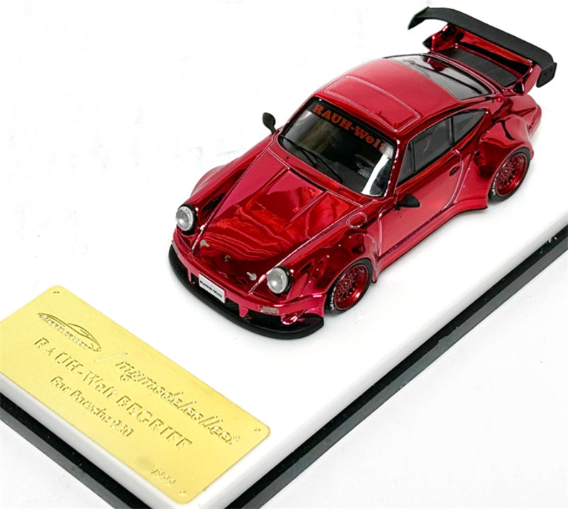 mymodelcollect Porsche RWB 930 Metal Red RAUH - Welt 1:64 Car Pre-built Model view3