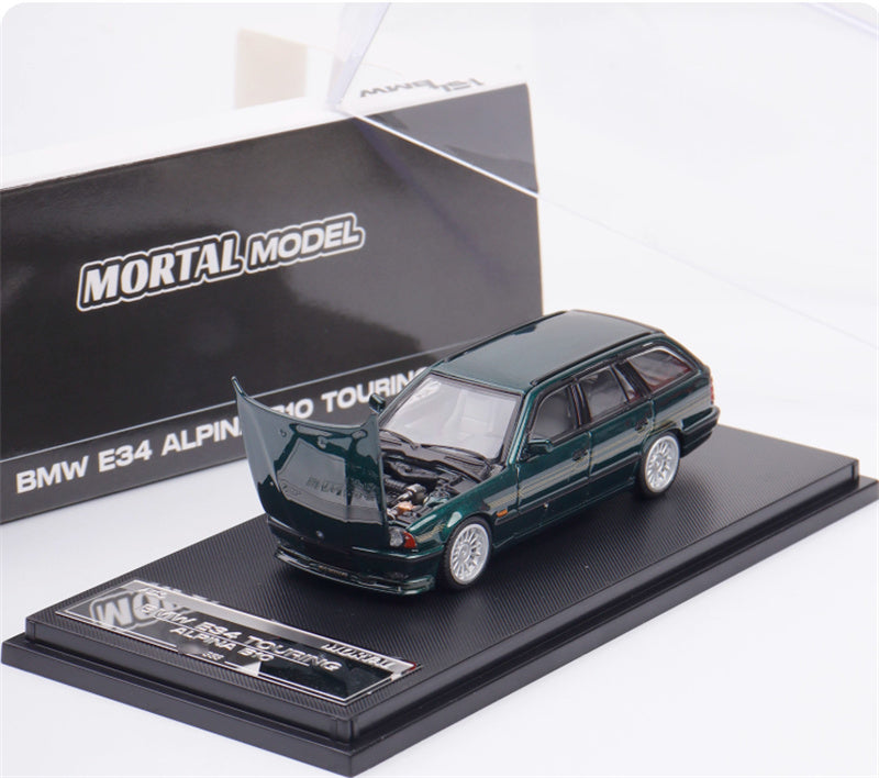 Mortal BMW E34 ALPINA B10 TOURING 5 Series Green Gold Strip Limited Edition 999PCS ONLY 1:64 Car Pre-built Model view8