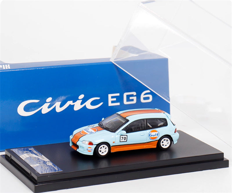 SW Honda Civic EG6 Gulf Painting Limited Edition 500PCS ONLY 1:64 Car Pre-built Model view6