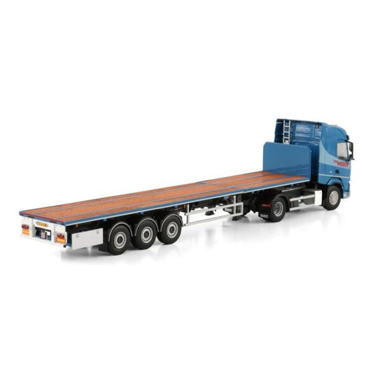1:50 DAF VAN DER WERFF XF SH 4X2 FLATBED TRAILER 3 AXLE WSI DIECAST Model