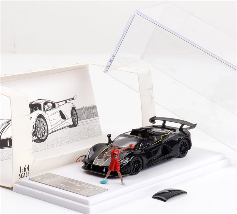 Rhino Model Hennessey Venom F5 Limited Edition 999PCS ONLY Black w/ Figure 23# 1:64 Car Pre-built Model view8
