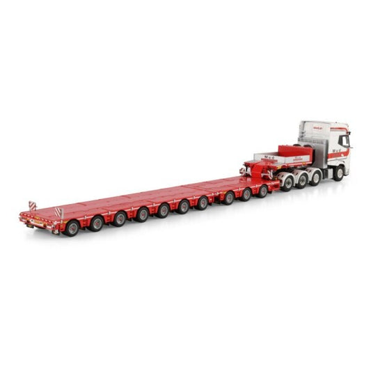 1:50 DAF MUD GROND - EN XG + 8X4 SL LOW LOADER W/ 3 AXLE DOLLY 7 AXLE WSI Diecast Model