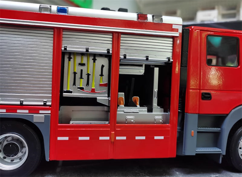 SAIC Hongyan Jieshi 350 Emergency Rescue Main Battle Fire Truck Red 1:24 Truck Pre-built Model