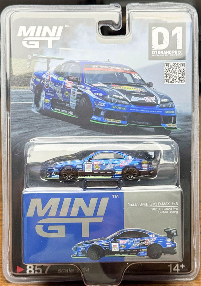 MINIGT Nissan Silvia (S15) D-MAX #46 2023 D1 Grand Prix D-MAX Racing Japanese version Hanging card version 1:64 Car Pre-built Model view4