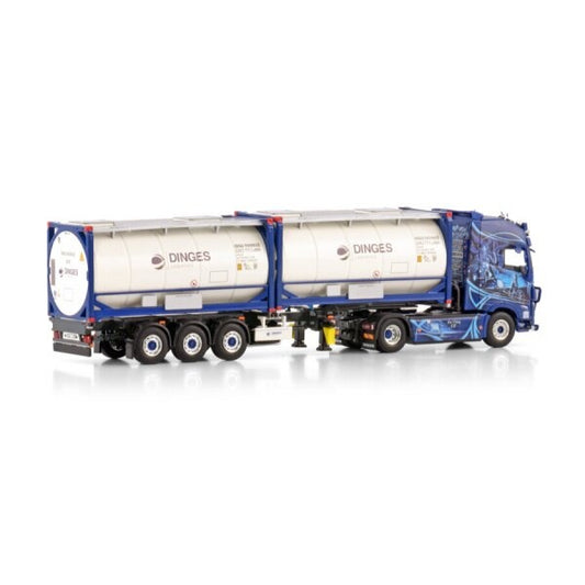 1:50 VOLVO INGO DINGES 4x2 + 2X20FT TANK CONTAINER WSI Diecast Model