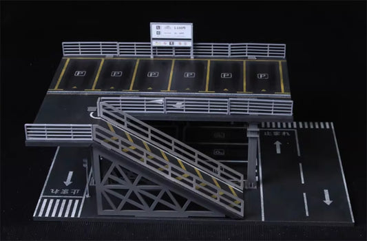 1:64 STEEL STRUCTURE PLATFORM PARKING SCENE F Version MoreArt ABS Model Kit