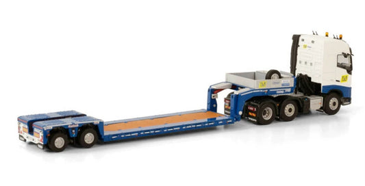 WSI VOLVO FH4 GLOBETROTTER 6X2 TWINSTEER LOW LOADER EURO - 2 AXLE TLR ROBINET 1:50 Truck Pre-built Model