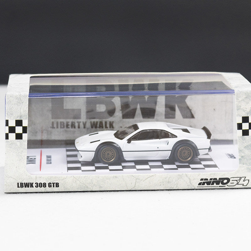 INNO64 Ferrari 308 GTB LBWK Wide Body Modified Edition White 1:64 car Pre-built Model view5