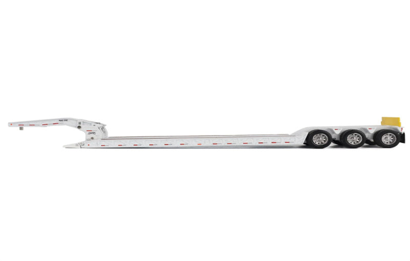 CATERPILLAR Trail King TK120 Hydraulic Detachable Gooseneck Lowboy Trailer (White Regular Version) 1:50 Truck Pre-built Model