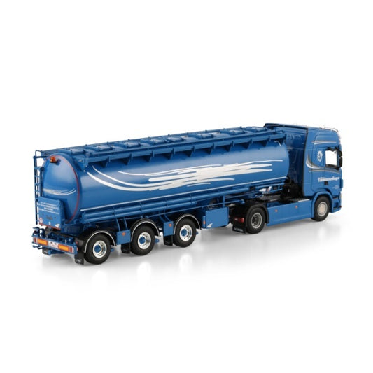 1:50 SCANIA VANNIEUWENHUYZE R CR20H 4X2 ANIMALFEED TRAILER 3 AXLE WSI Dark blue Diecast Model