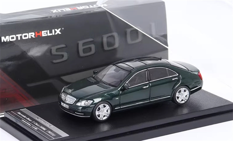 MOTORHELIX Mercedes Benz S-Class S600L W221 Green Limited Edition 499PCS ONLY 1:64 car Pre-built Model view8