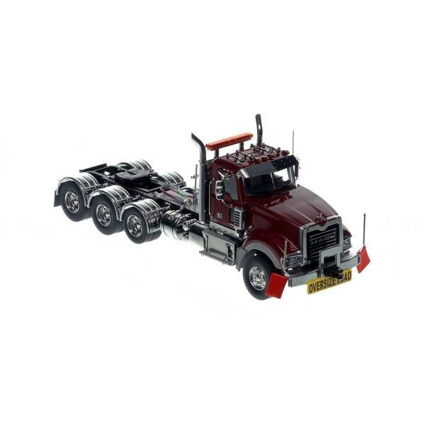 1:50 Mack Titan Tri-axle Heavy Haul Replicas Maroon Diecast Model