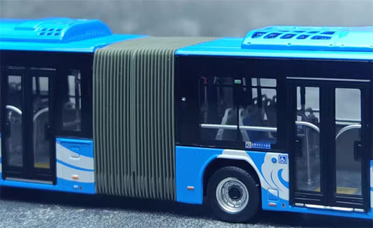 Beijing Public Transport Foton Ouhui New Energy BJ6160 300 Outer Ring Xiangyun Blue Articulated Bus 1:64 Bus Pre-built Model view2