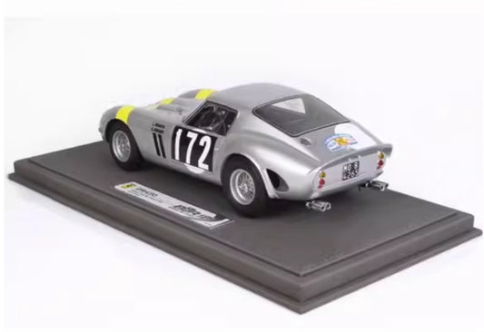 BBR MODELS Ferrari 250 GTO Tour DE France 1964 Winner #172 silver Limited Edition 158PCS ONLY Leather base 1:18 Car Pre-built Model view2
