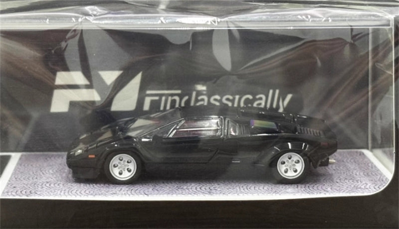 Findclassically Lamborghini Countach LP5000S Filp-Up Light Metallic Black no spoiler 1:64 car Pre-built Model view6
