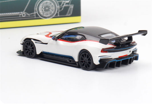 Fine works 64 Aston Martin Vulcan Supercar Limited Edition 999PCS ONLY pearl white 1:64 Car Pre-built Model view2