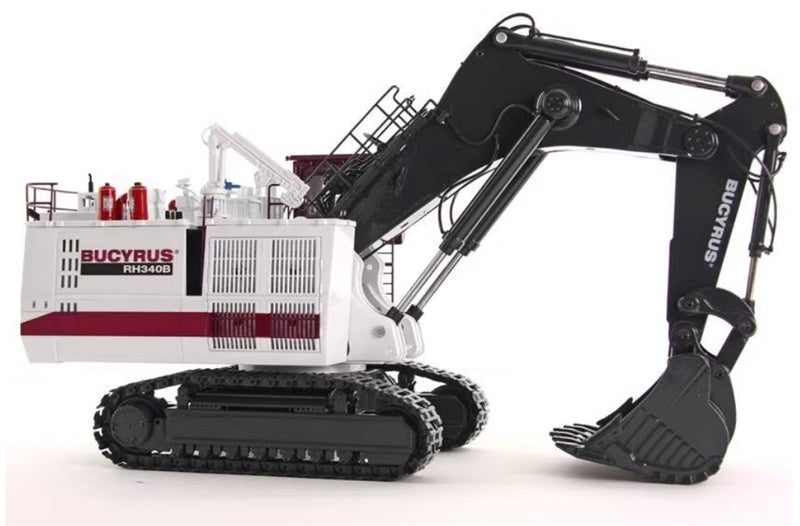 BYMO Bucyrus RH340B mining excavator backhoe White Black 1:50 Truck Pre-built Model