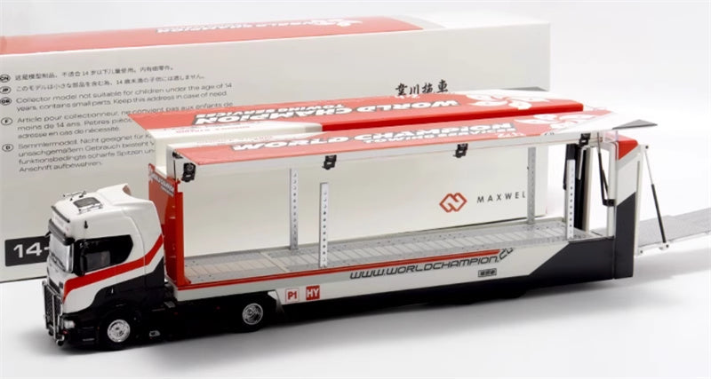 Max well Scania S730 double decker transport vehicle Weichuan Coating 1:64 Truck Pre-built Model