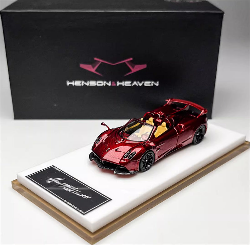HH Model Pagani Huayra Tricolore Red carbon fiber - Convertible Edition 1:64 Car Pre-built Model view6