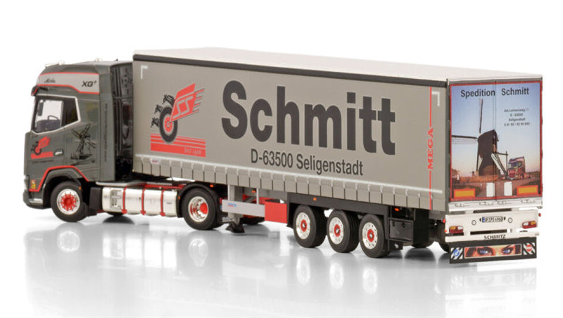 WSI DAF XG+ 4X2 CURTAINSIDE TRAILER - 3 AXLE Schmitt Seligenstadt 1:50 Truck Pre-built Model