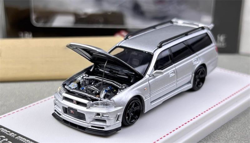 Focal Horizon Nissan Stagea R34 Silver Limited Edition 499PCS ONLY 1:64 Car Pre-built Model view9