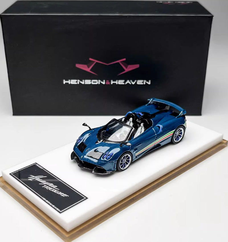 HH Model Pagani Huayra Tricolore Blue - Convertible Edition 1:64 Car Pre-built Model view6