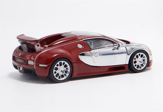 Mortal Bugatti Veyron Electroplated red silver Limited Edition 499PCS ONLY 1:64 Car Pre-built Model view2