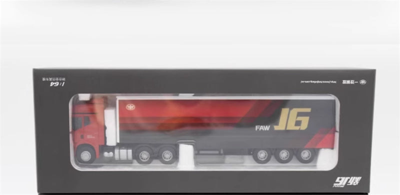 FAW Jiefang J6 container truck Flame Red 1:64 Truck Pre-built Model