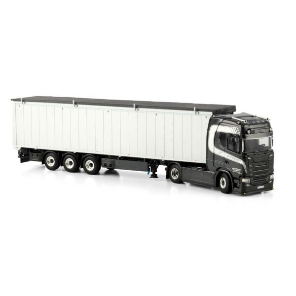 1:50 SCANIA BOTTREAU S CS20H 4X2 TRAILER 3 AXLE WSI Black Diecast Model