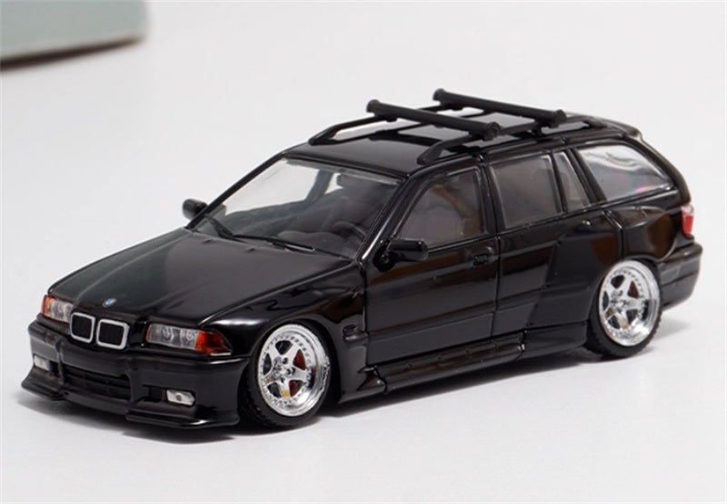 Mortal Third Generation BMW 3 Series E36 Four-Door Touring Black Lowered Version Limited Edition 499PCS ONLY 1:64 Car Pre-built Model view10
