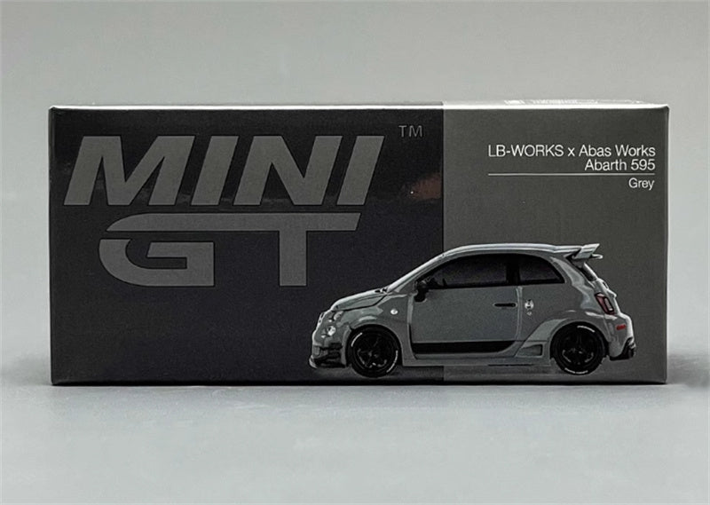 MINIGT Fiat Abarth 595 LB-WORKS x Abas Works Grey 1:64 Car Pre-built Model view8