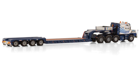 WSI SCANIA 3 SERIES TORPEDO 8X4 EURO LOW LOADER - 4 AXLE Van Wijgerden Transport 1:50 Truck Pre-built Model