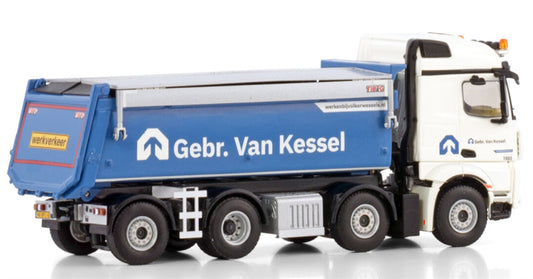 WSI AROCS MP4 2.300MM STREAM SPACE 8X2 TAG AXLE TIPPER TRUCK Gebr. van Kessel 1:50 Truck Pre-built Model
