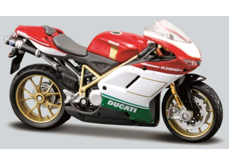 1:18 Ducati 1098S Red/White Maisto Diecast Motorcycle Model
